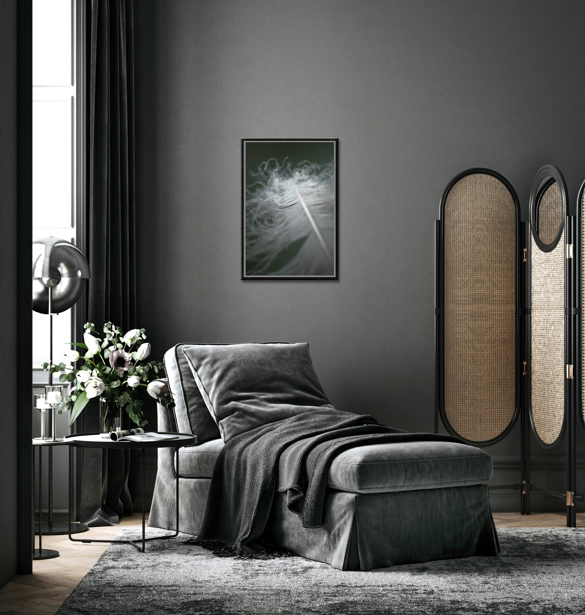 Beautiful feather photo, framed wall art by Kristen
