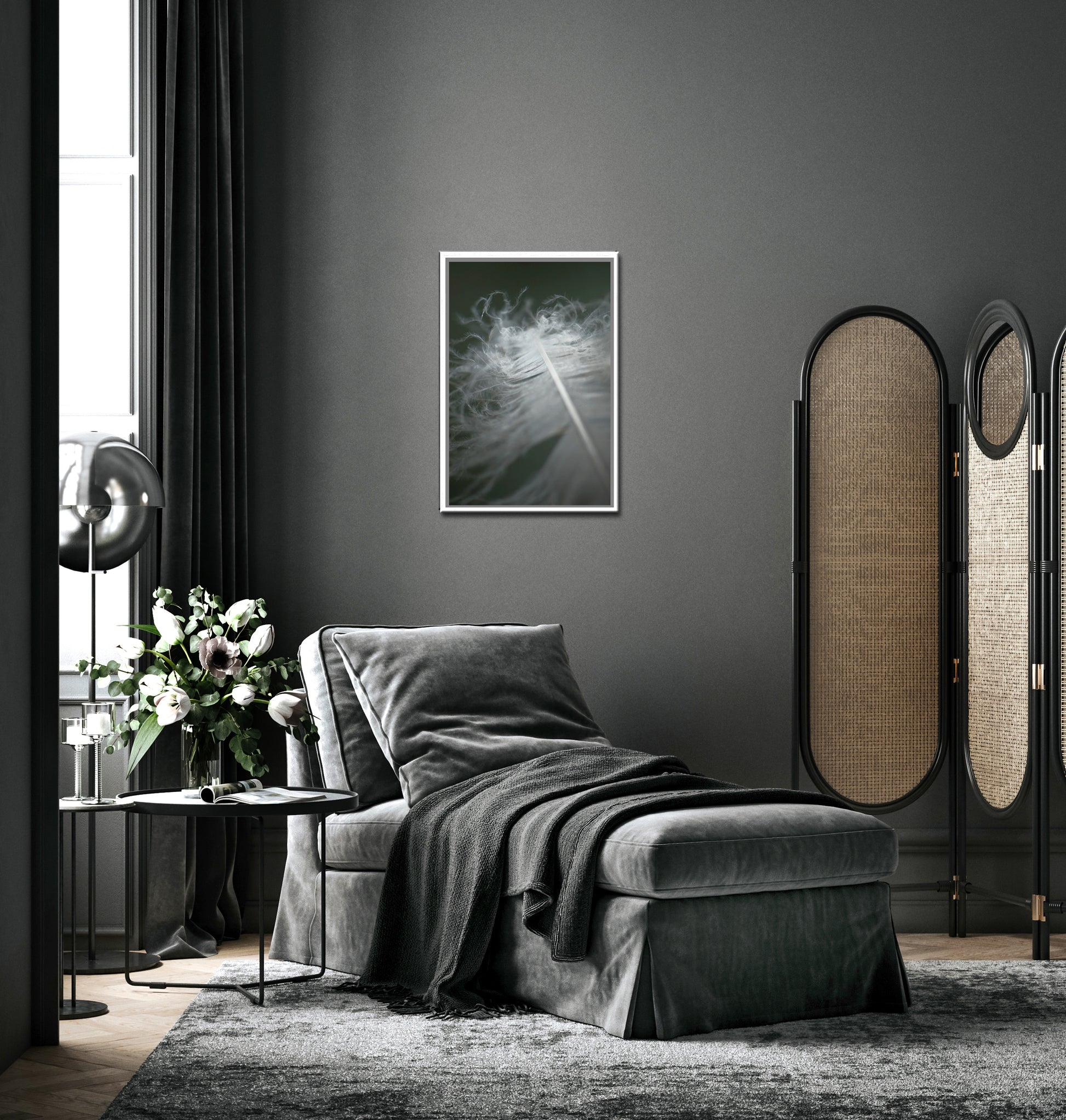 Beautiful feather photo, framed wall art by Kristen