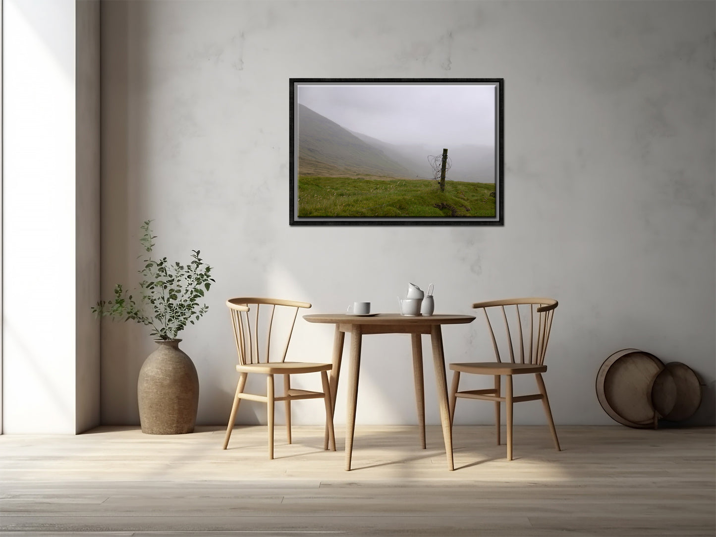 Beautiful remains of an old fence on the desolate land of the Faroe Islands. Ames fine art photography by Kristen Olivares.