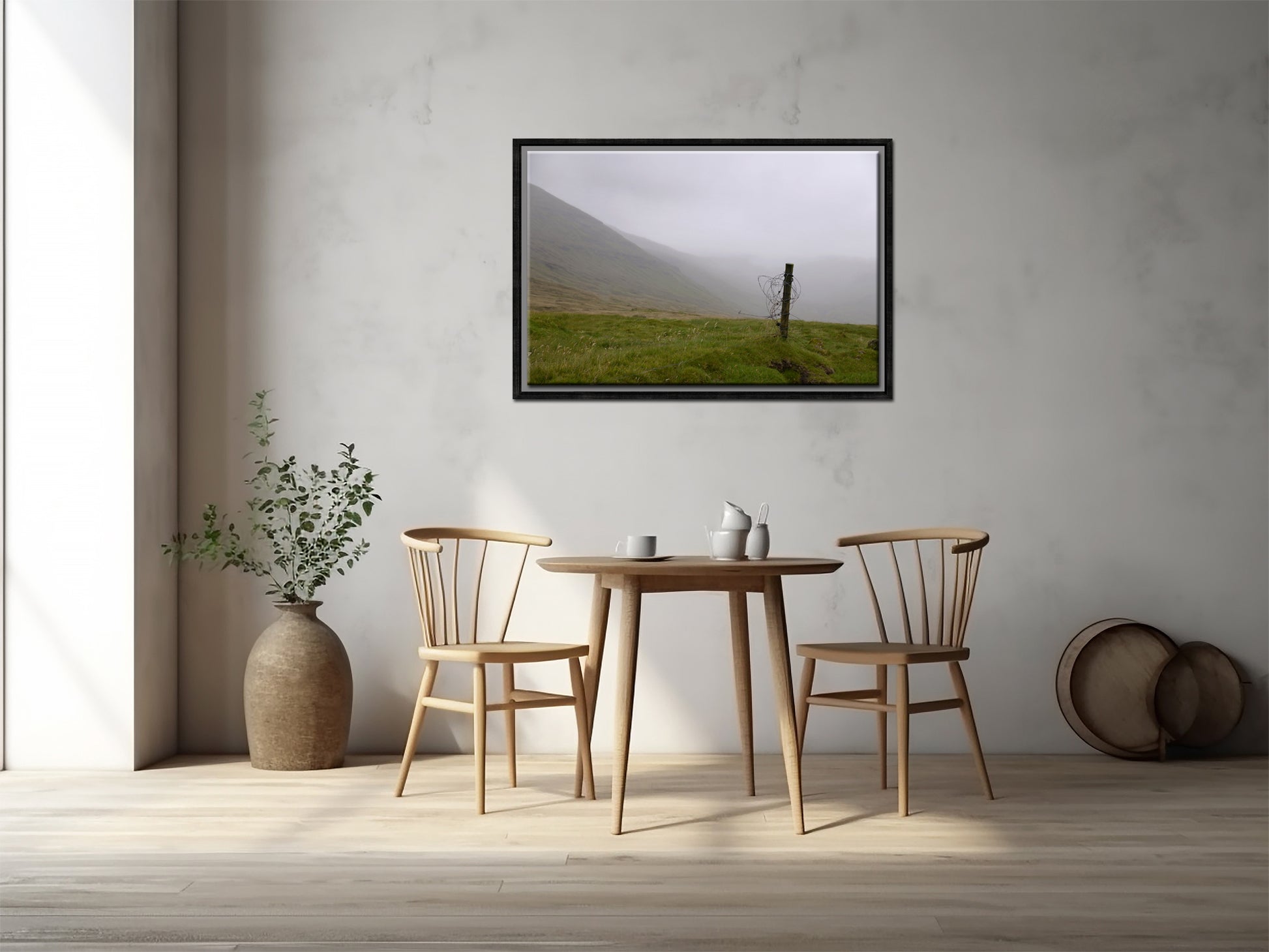 Beautiful remains of an old fence on the desolate land of the Faroe Islands. Ames fine art photography by Kristen Olivares.