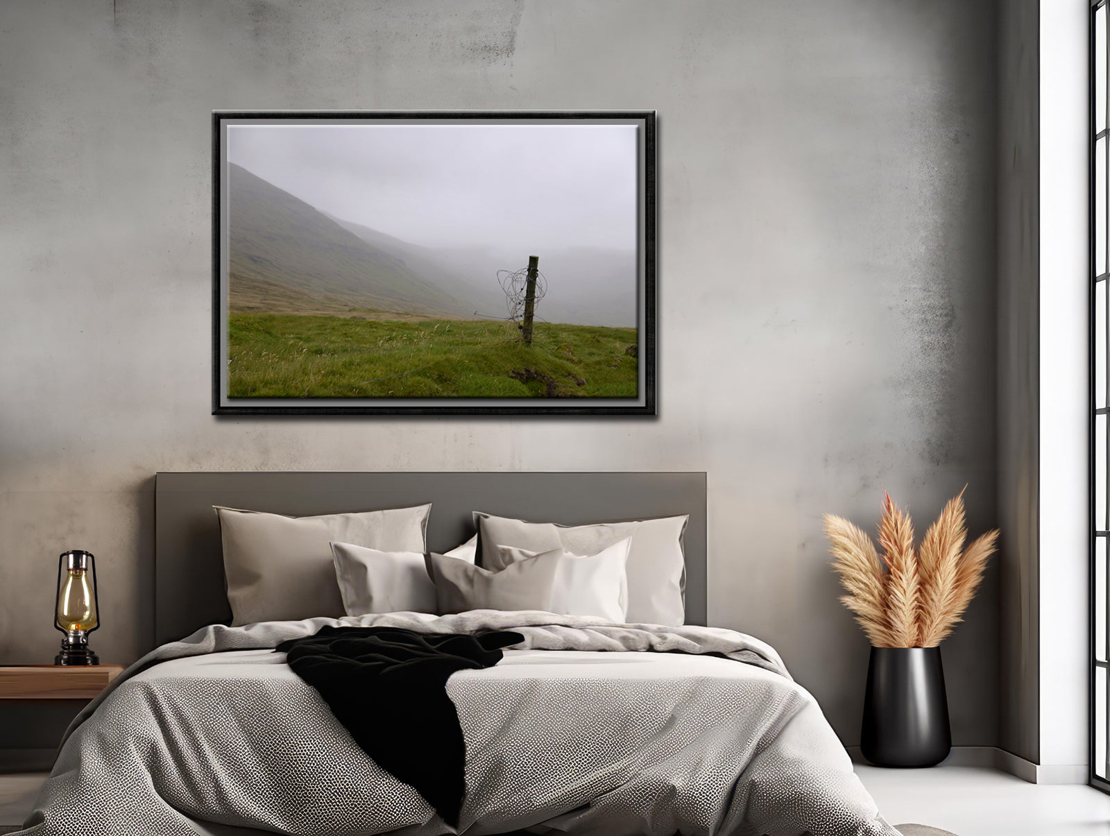 Beautiful remains of an old fence on the desolate land of the Faroe Islands. Ames fine art photography by Kristen Olivares.