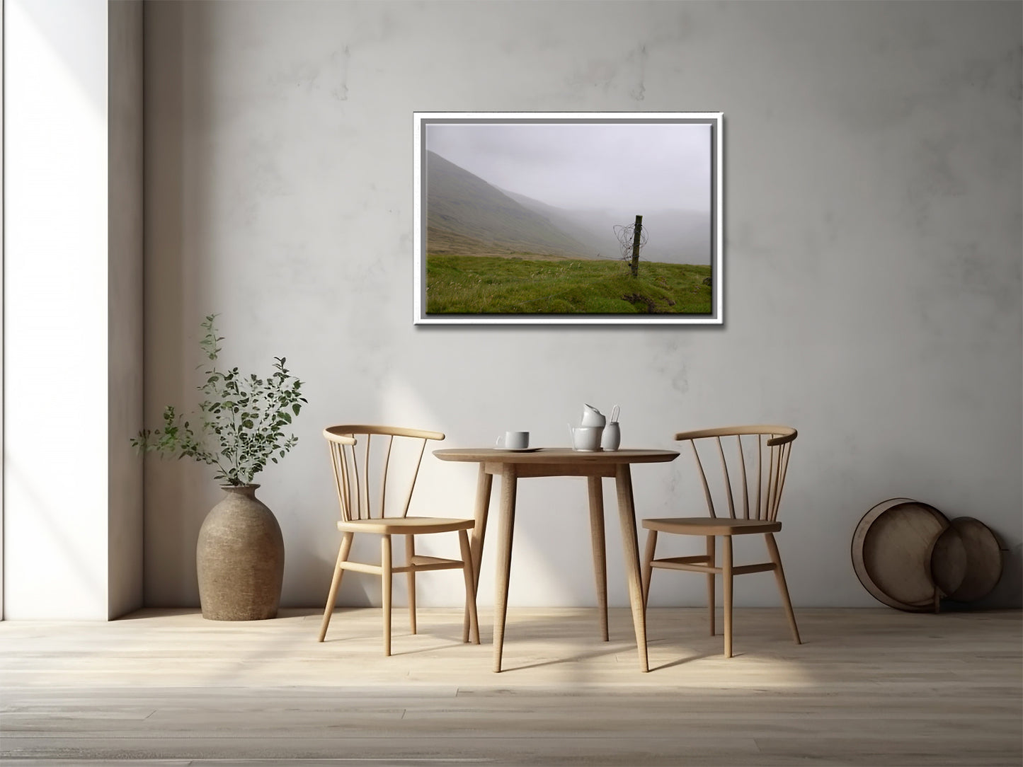 Beautiful remains of an old fence on the desolate land of the Faroe Islands. Ames fine art photography by Kristen Olivares.