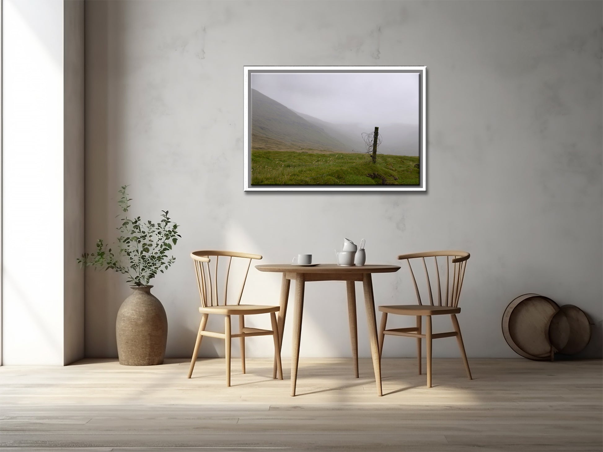 Beautiful remains of an old fence on the desolate land of the Faroe Islands. Ames fine art photography by Kristen Olivares.
