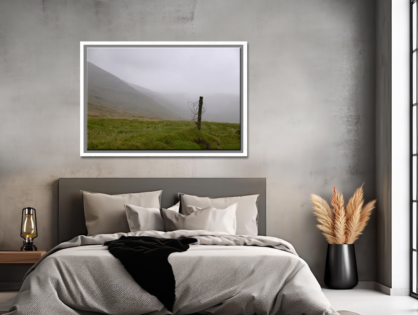 Beautiful remains of an old fence on the desolate land of the Faroe Islands. Ames fine art photography by Kristen Olivares.