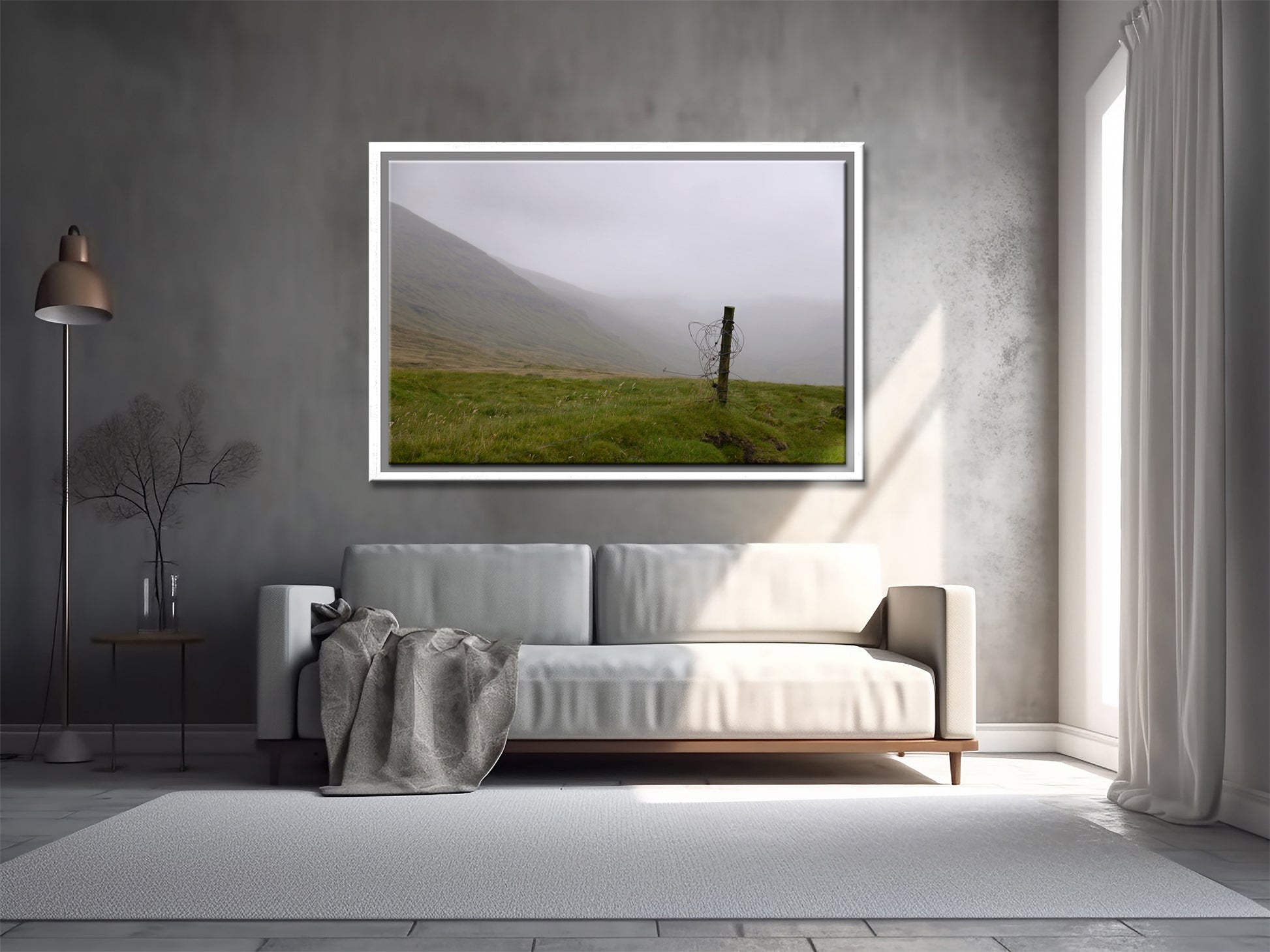 Beautiful remains of an old fence on the desolate land of the Faroe Islands. Ames fine art photography by Kristen Olivares.