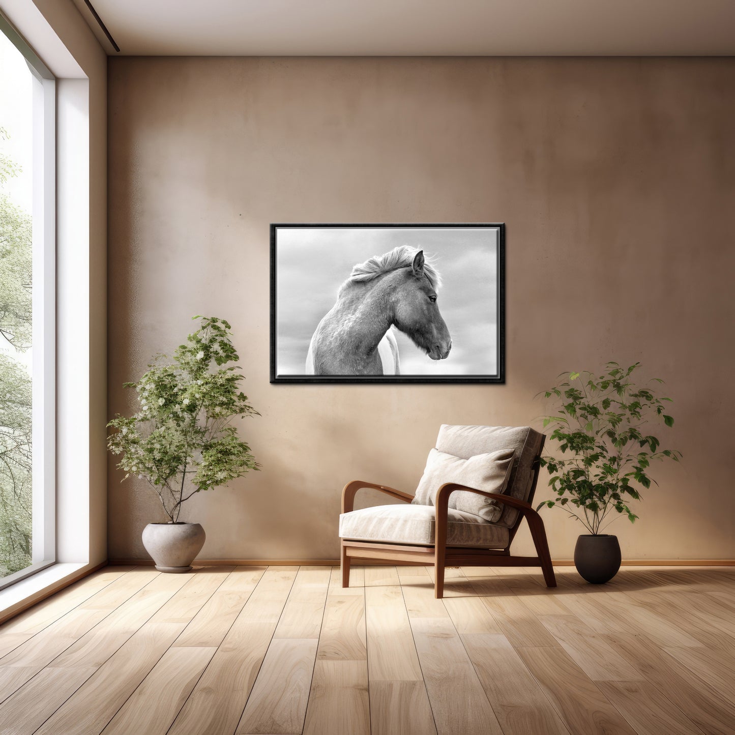 Flaunting Beauty-Fine Art Photography-Wild Icelandic Horse-Iceland-Black and White