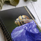 Bright yellow snail on a purple Iris flower. Durable hardcover journal-200 lined pages- photo by Kristen Olivares