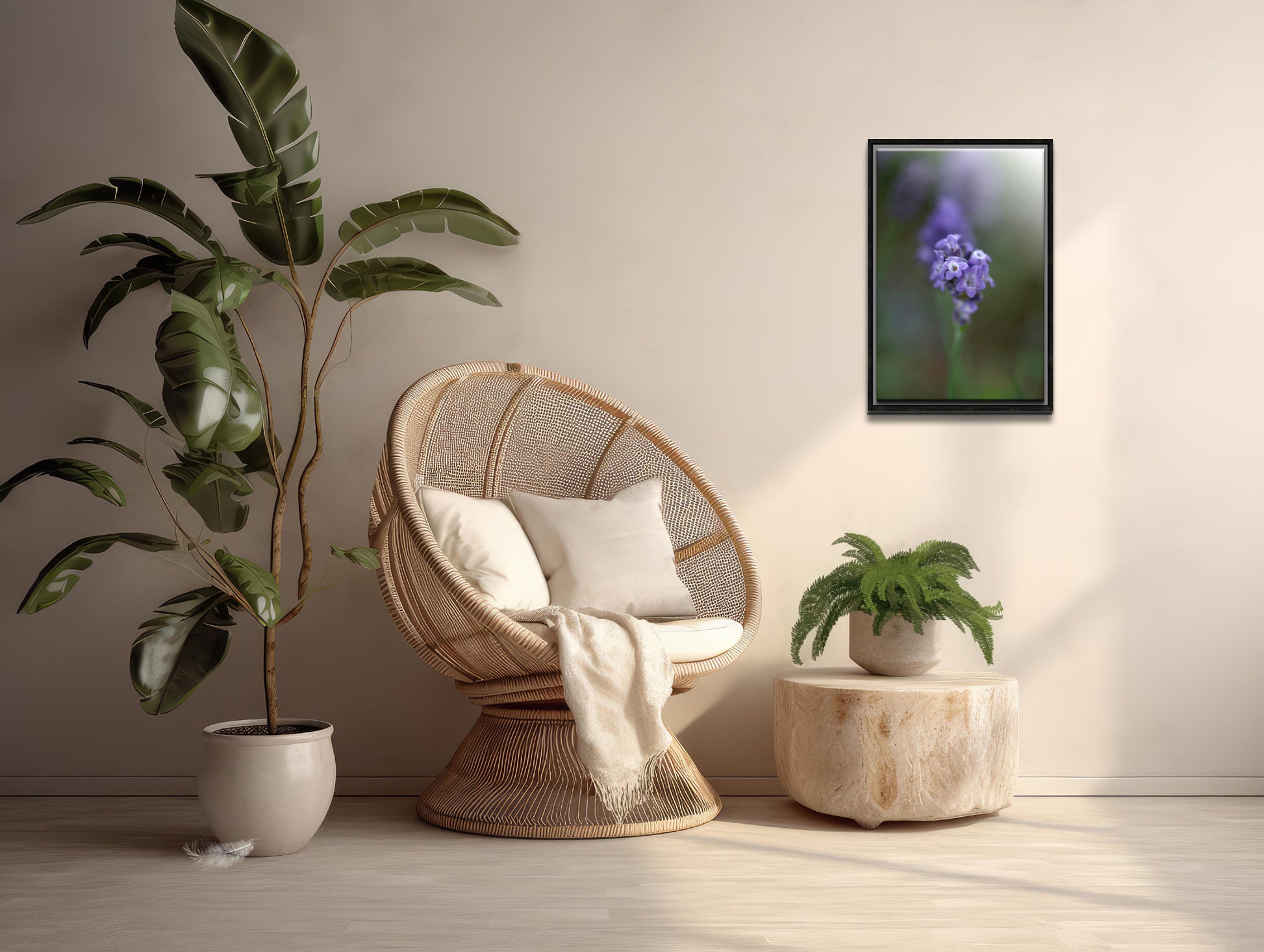 Beautiful purple Heliotrope Flowers.  Fine Art Photography. Framed canvas art by Kristen Olivares