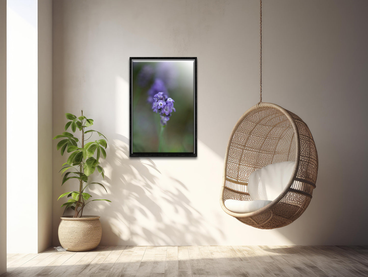 Beautiful purple Heliotrope Flowers.  Fine Art Photography. Framed canvas art by Kristen Olivares