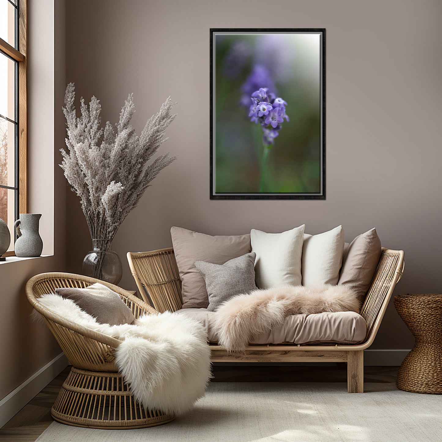 Beautiful purple Heliotrope Flowers.  Fine Art Photography. Framed canvas art by Kristen Olivares