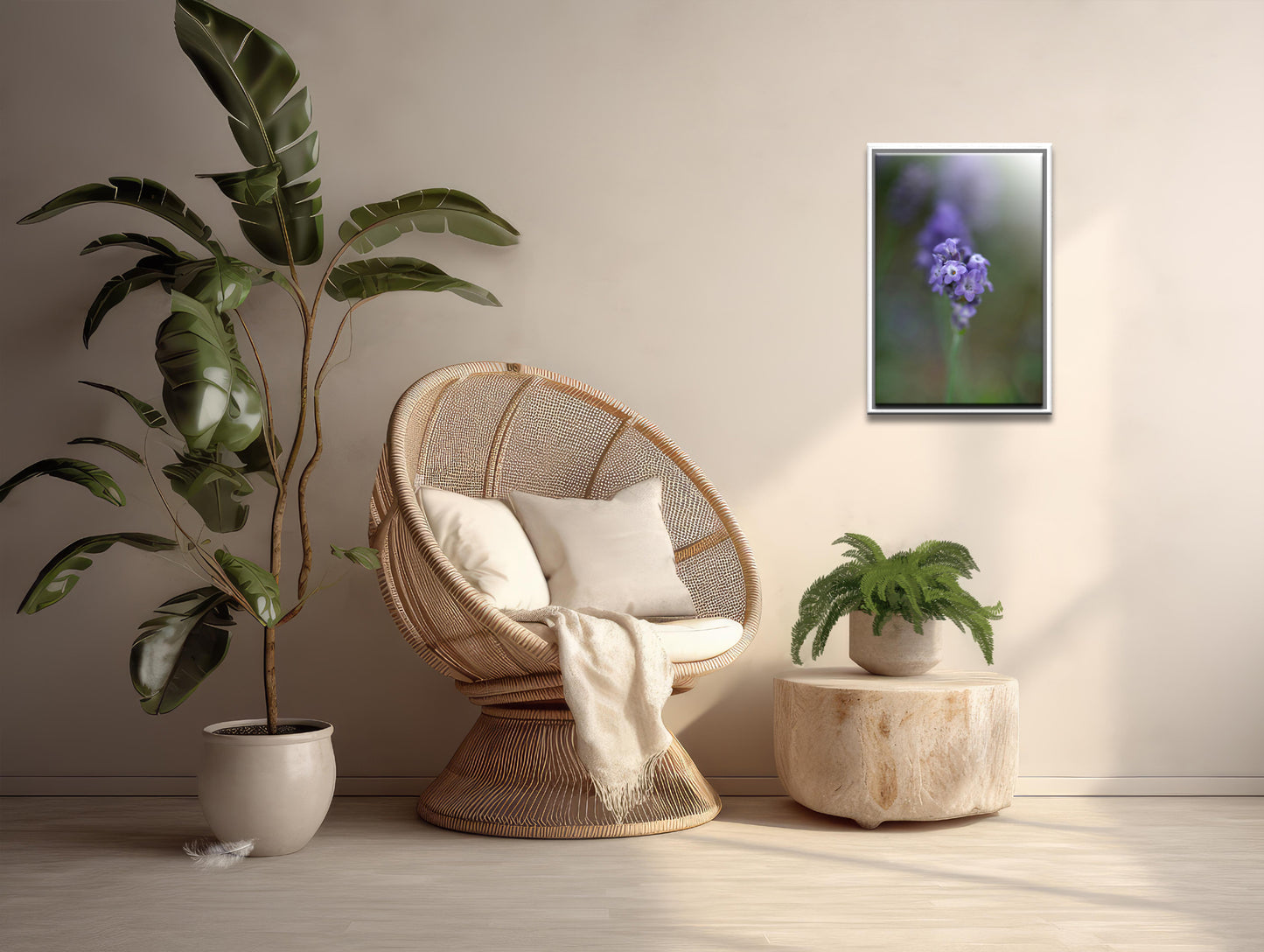 Beautiful purple Heliotrope Flowers.  Fine Art Photography. Framed canvas art by Kristen Olivares