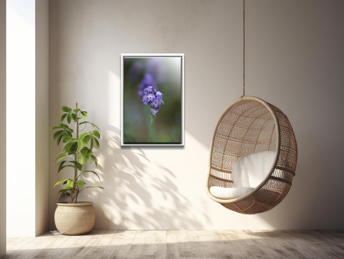 Beautiful purple Heliotrope Flowers.  Fine Art Photography. Framed canvas art by Kristen Olivares