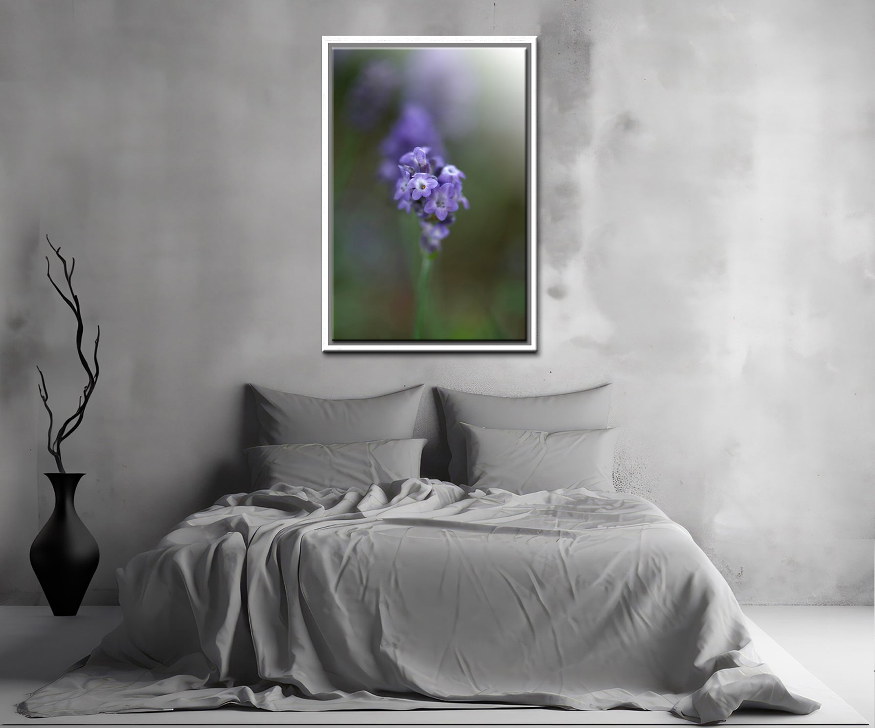Beautiful purple Heliotrope Flowers.  Fine Art Photography. Framed canvas art by Kristen Olivares