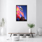 Bright, colorful Hot-air Balloon framed canvas photo by Kristen Olivares