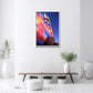 Bright, colorful Hot-air Balloon framed canvas photo by Kristen Olivares