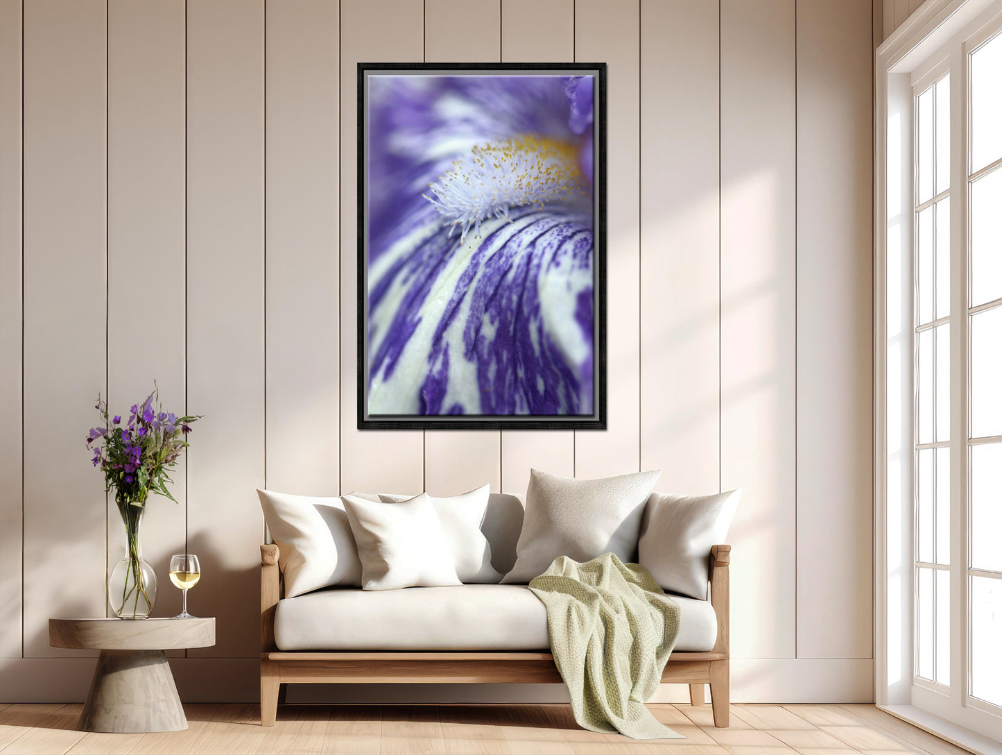 A beautiful look inside the Iris flower. Macro fine art photography. Canvas Wall Art by Kristen Olivares