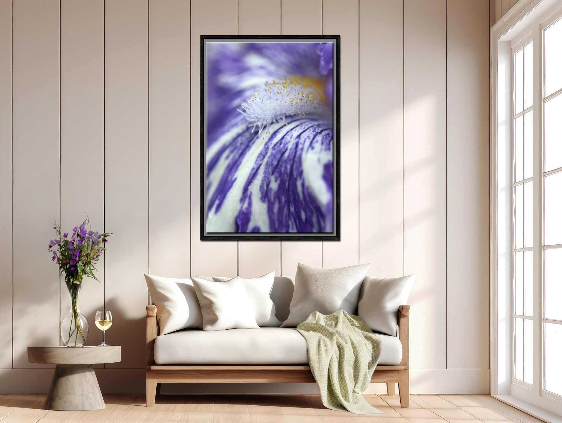 A beautiful look inside the Iris flower. Macro fine art photography. Canvas Wall Art by Kristen Olivares