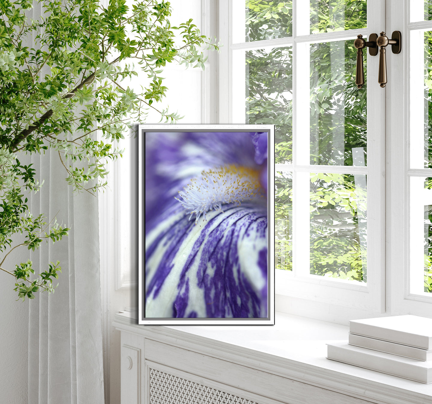 A beautiful look inside the Iris flower. Macro fine art photography. Canvas Wall Art by Kristen Olivares