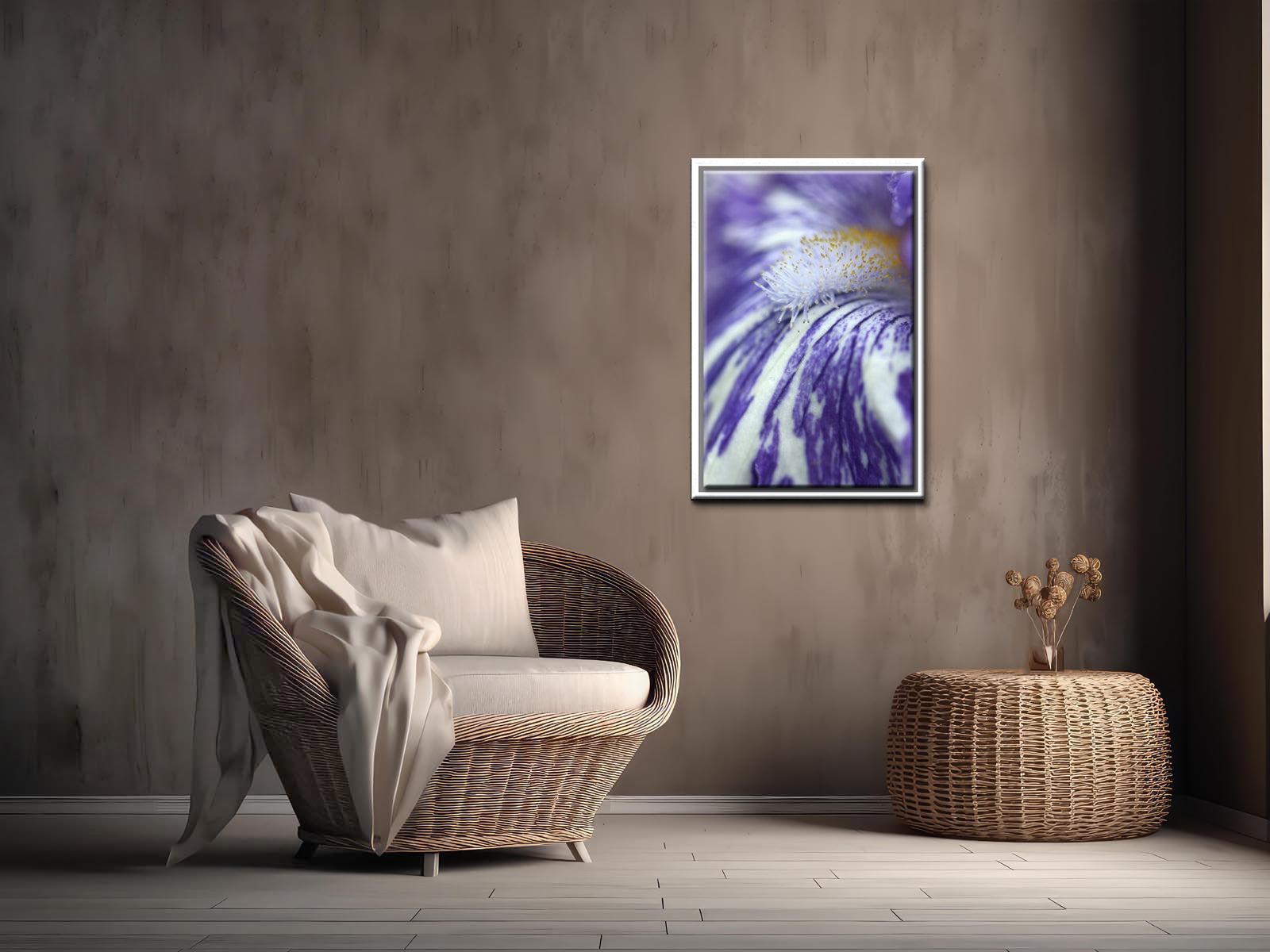 A beautiful look inside the Iris flower. Macro fine art photography. Canvas Wall Art by Kristen Olivares