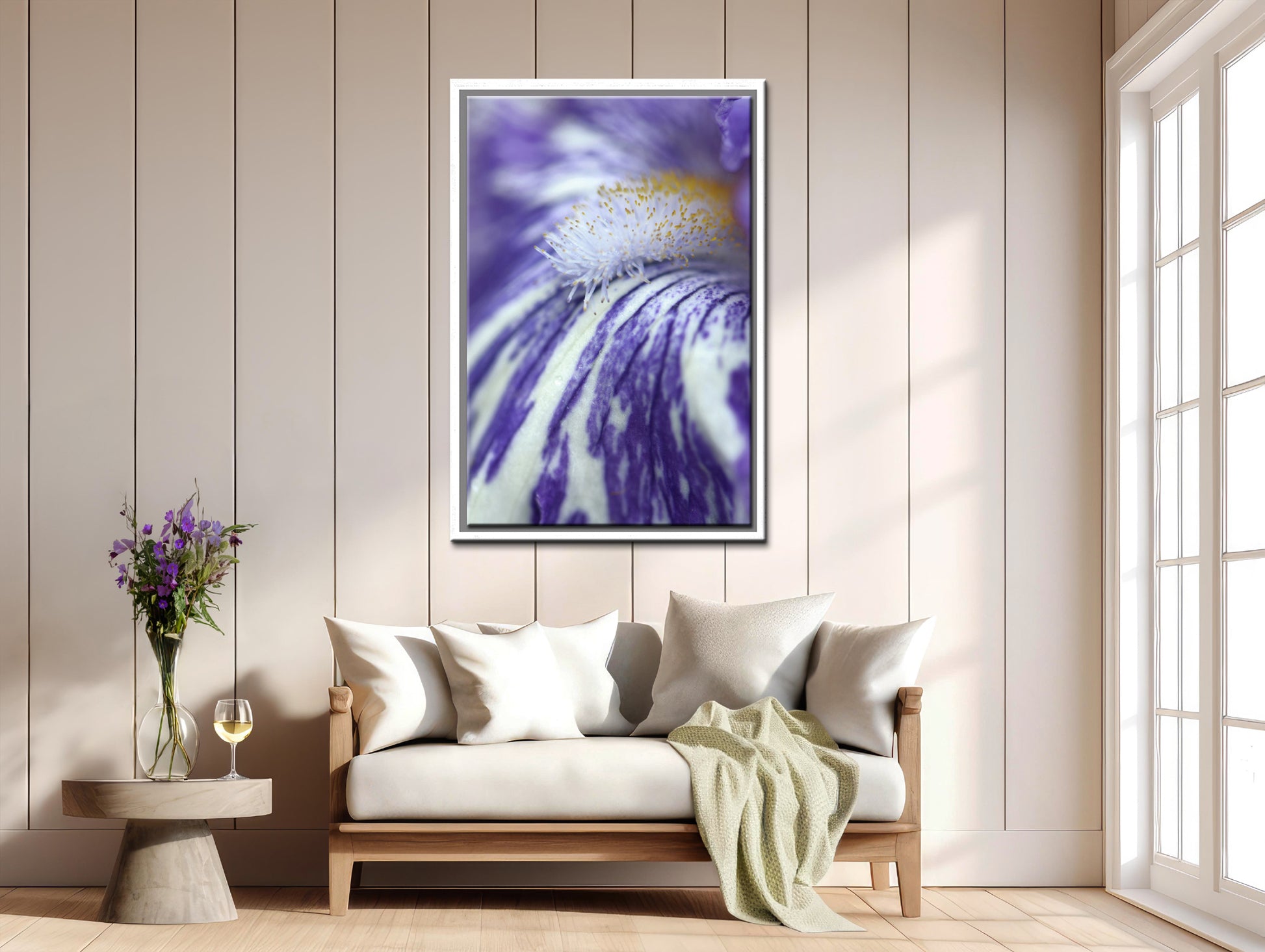 A beautiful look inside the Iris flower. Macro fine art photography. Canvas Wall Art by Kristen Olivares