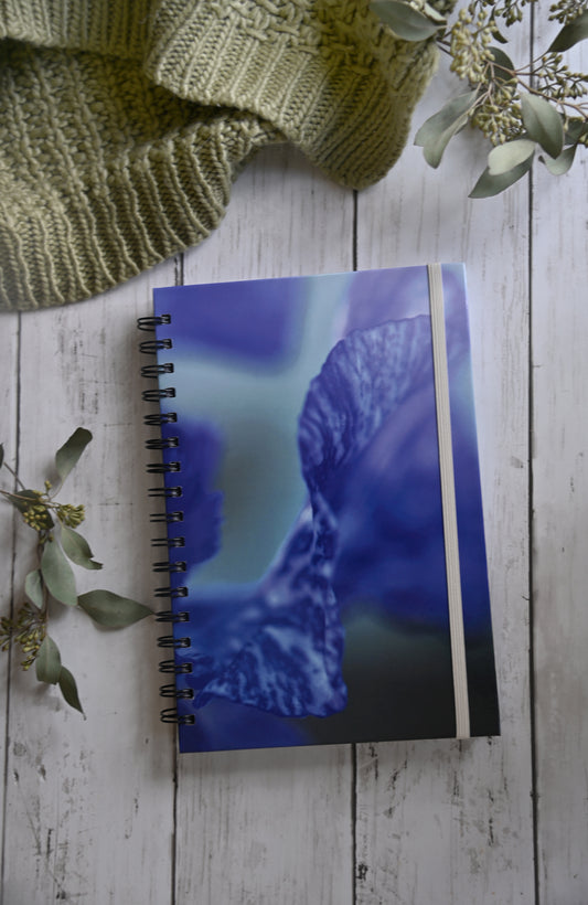 Beautiful photo of an Iris Flower. Durable hardcover journal-200 lined pages- photo by Kristen Olivares.