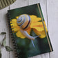 Beautiful photo of a yellow snail crawling on a yellow flower. Durable hardcover journal-200 lined pages- photo by Kristen Olivares