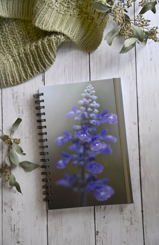 Soft photo of a light purple Salvia Flower. Durable hardcover journal-200 lined pages- photo by Kristen Olivares