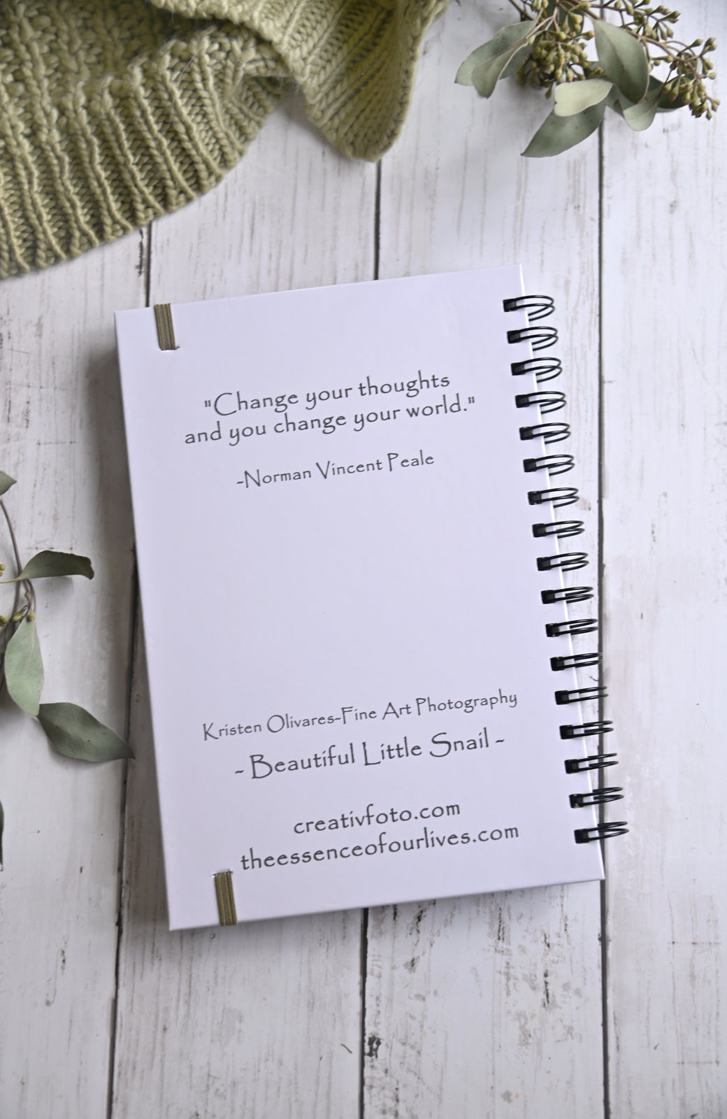 Beautiful photo of a yellow snail crawling on a yellow flower. Durable hardcover journal-200 lined pages- -quote on the back-photo by Kristen Olivares