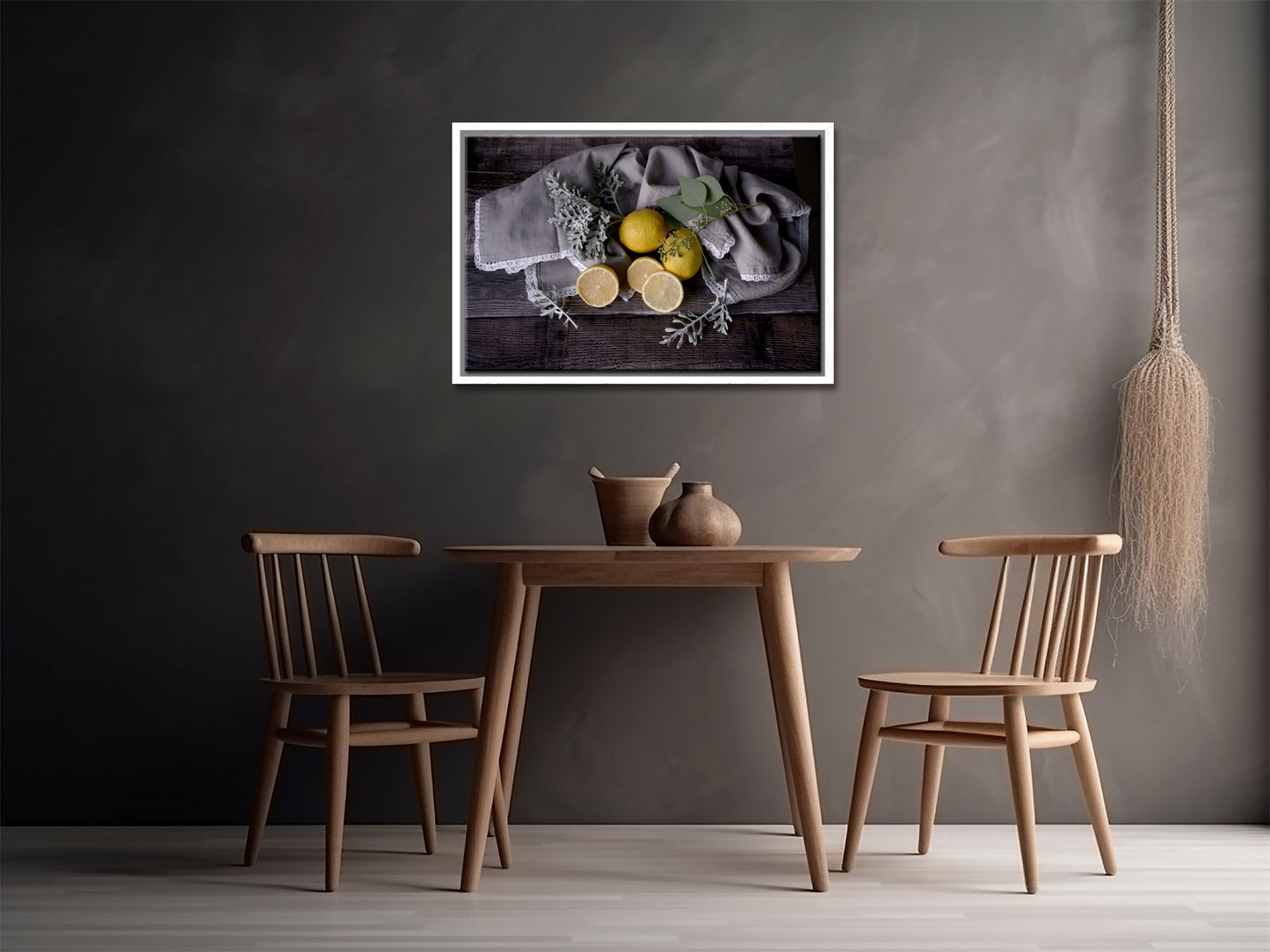 Beautiful lemon still life photography, framed fine art Canvas  by Kristen Olivares