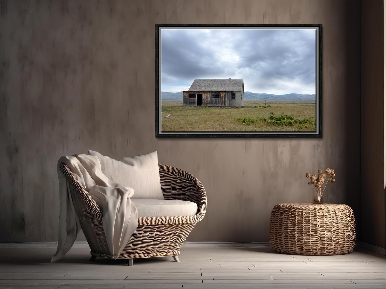 An old barn in the Grand Tetons-John Moulton Barn-Framed Canvas Wall Art-Fine Art Photography by Kristen Olivares.