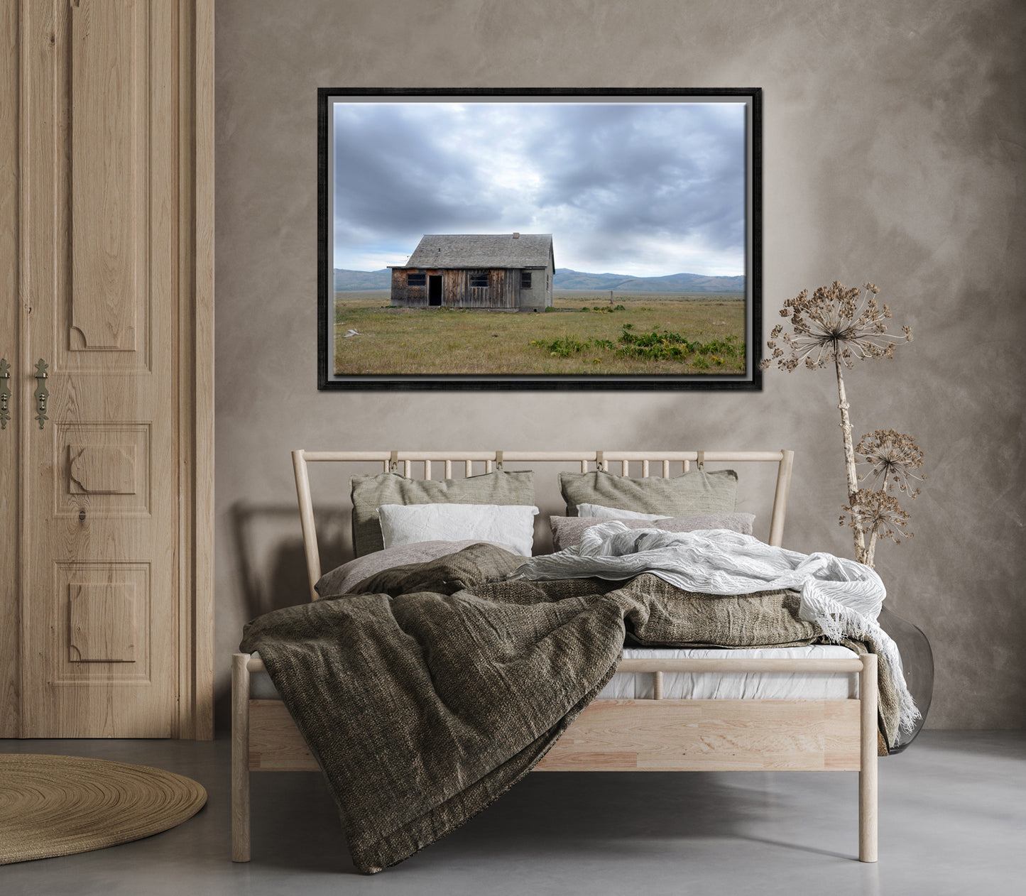 An old barn in the Grand Tetons-John Moulton Barn-Framed Canvas Wall Art-Fine Art Photography by Kristen Olivares.