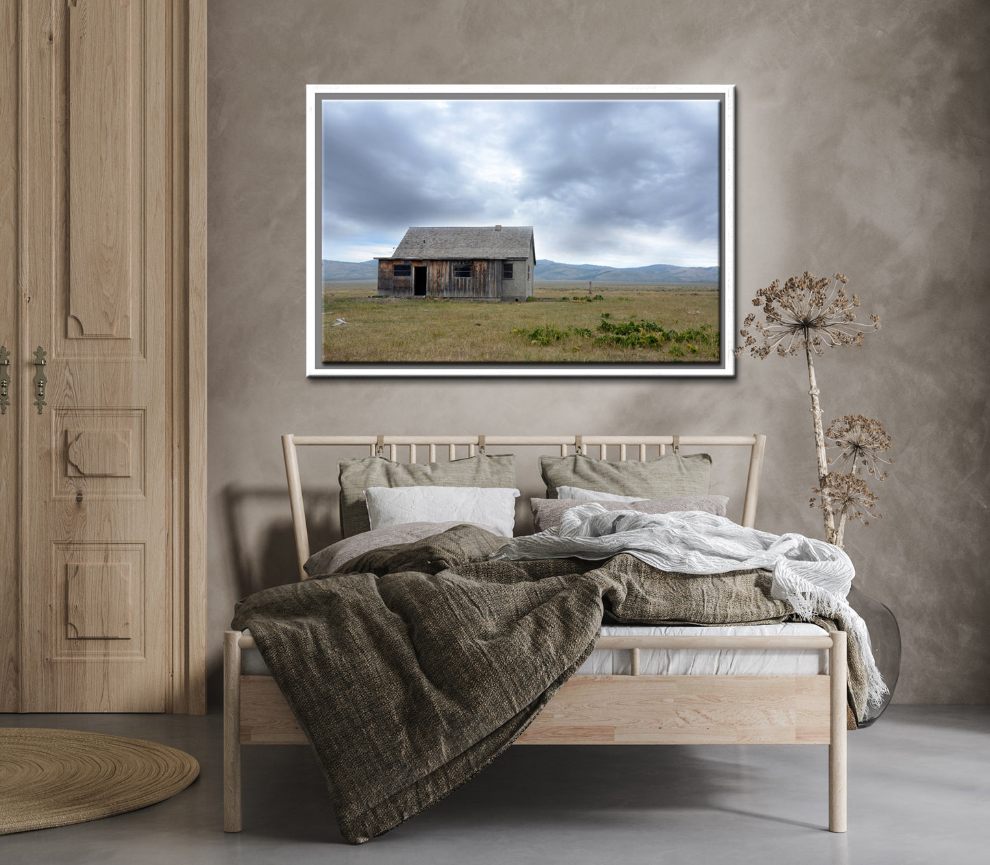 An old barn in the Grand Tetons-John Moulton Barn-Framed Canvas Wall Art-Fine Art Photography by Kristen Olivares.