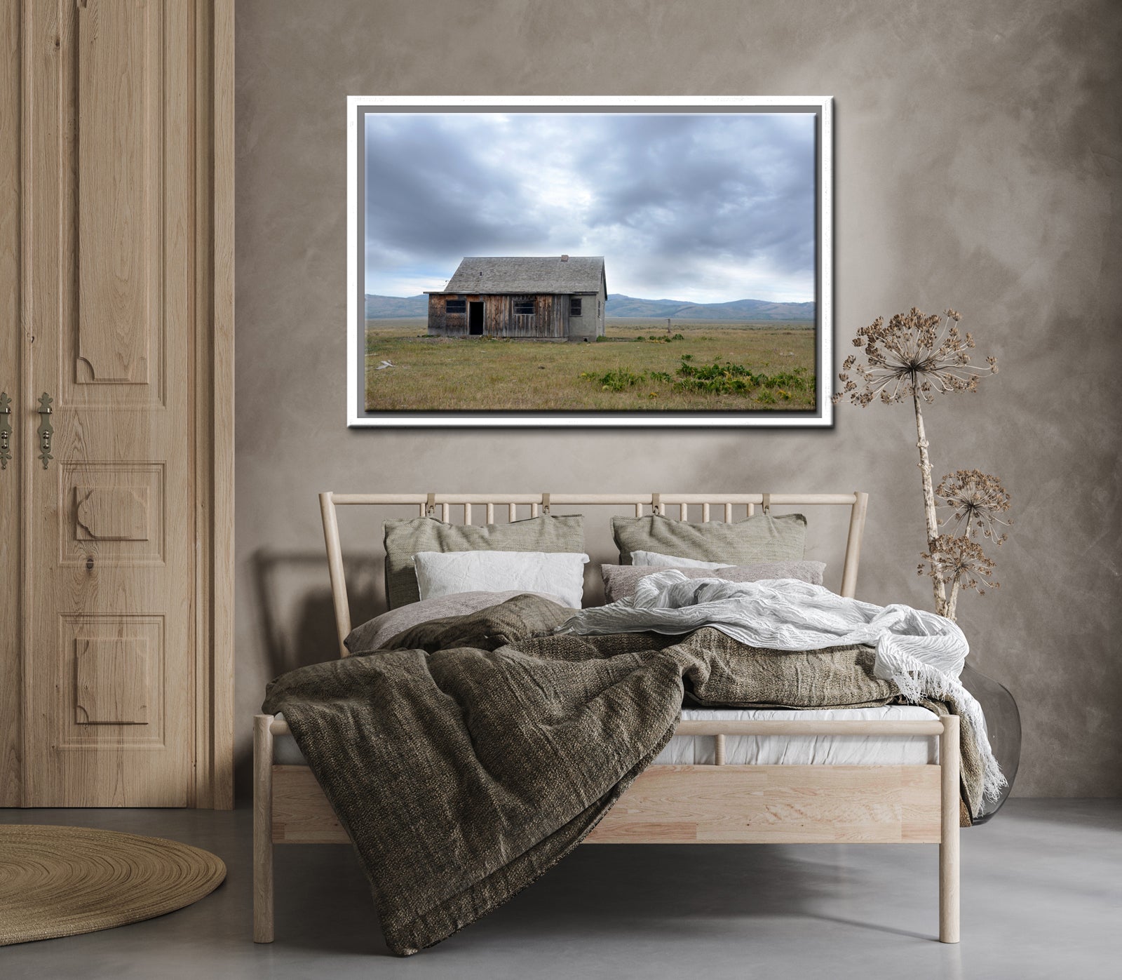 An old barn in the Grand Tetons-John Moulton Barn-Framed Canvas Wall Art-Fine Art Photography by Kristen Olivares.