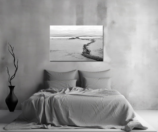 An old metal boat chain laid upon a beach in Canada. Fine Art Photography by Kristen Olivares