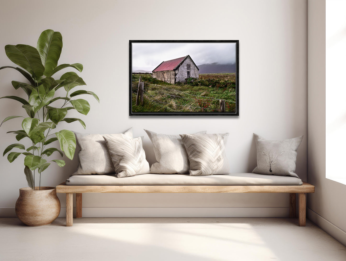 Old stone. abandoned house on Achill Island in Ireland. Framed wall art by Kristen Olivares.