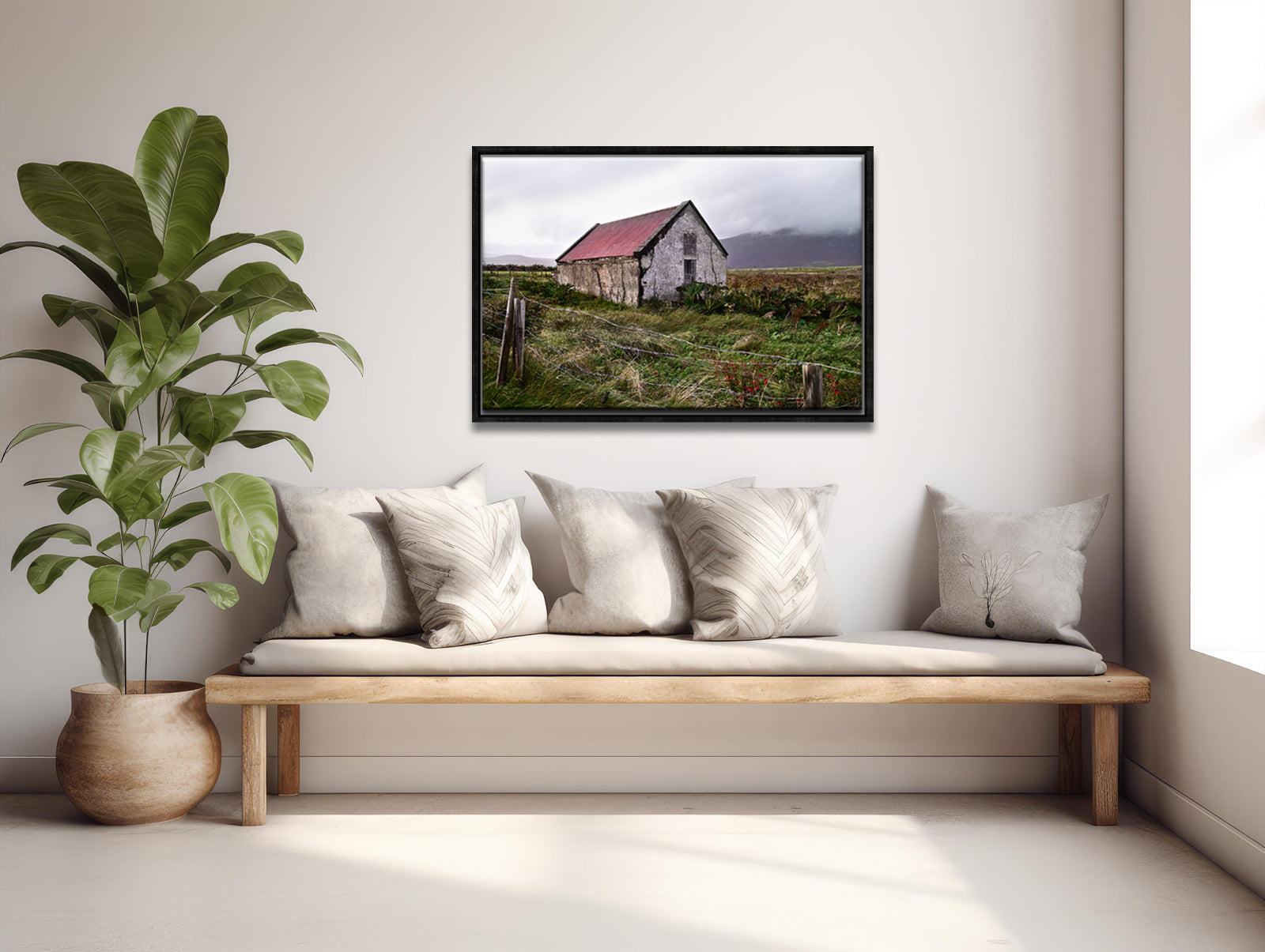 Old stone. abandoned house on Achill Island in Ireland. Framed wall art by Kristen Olivares.