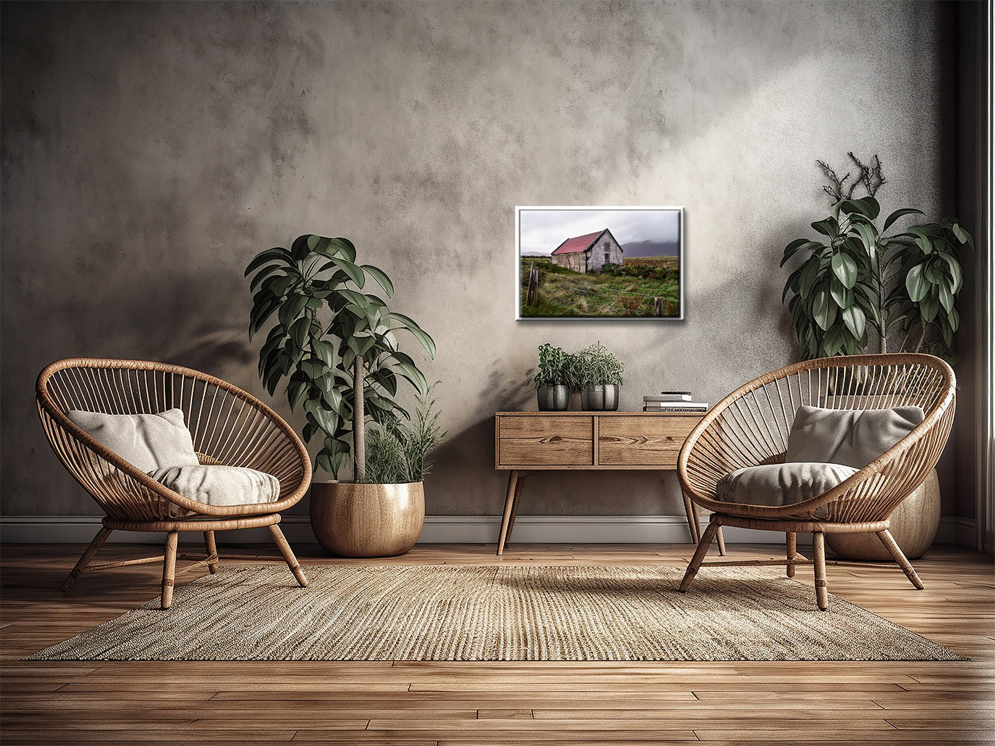Old stone abandoned house on Achill Island in Ireland. Framed wall art by Kristen Olivares.
