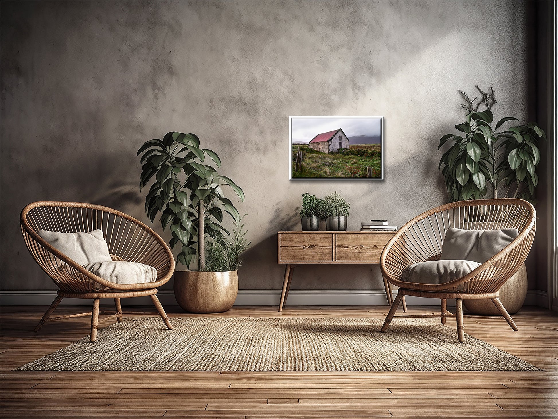 Old stone abandoned house on Achill Island in Ireland. Framed wall art by Kristen Olivares.