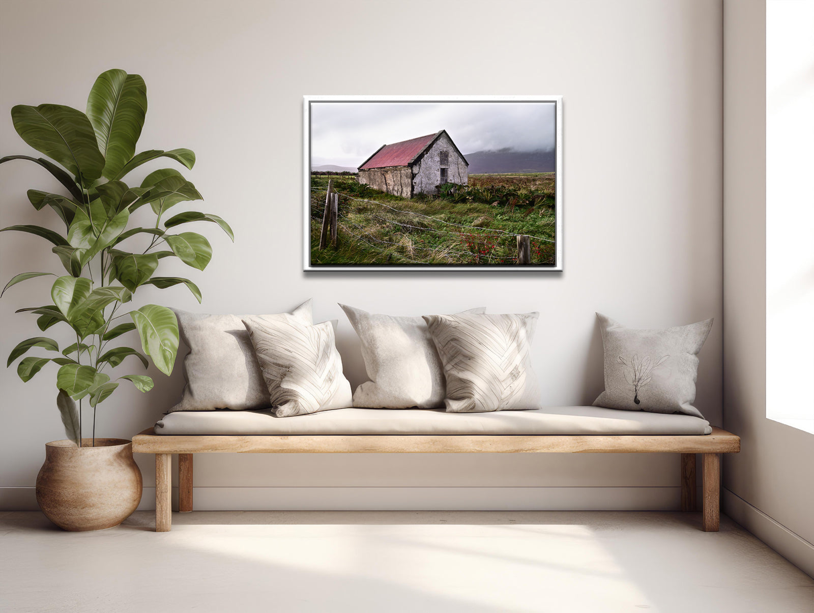 Old stone. abandoned house on Achill Island in Ireland. Framed wall art by Kristen Olivares.