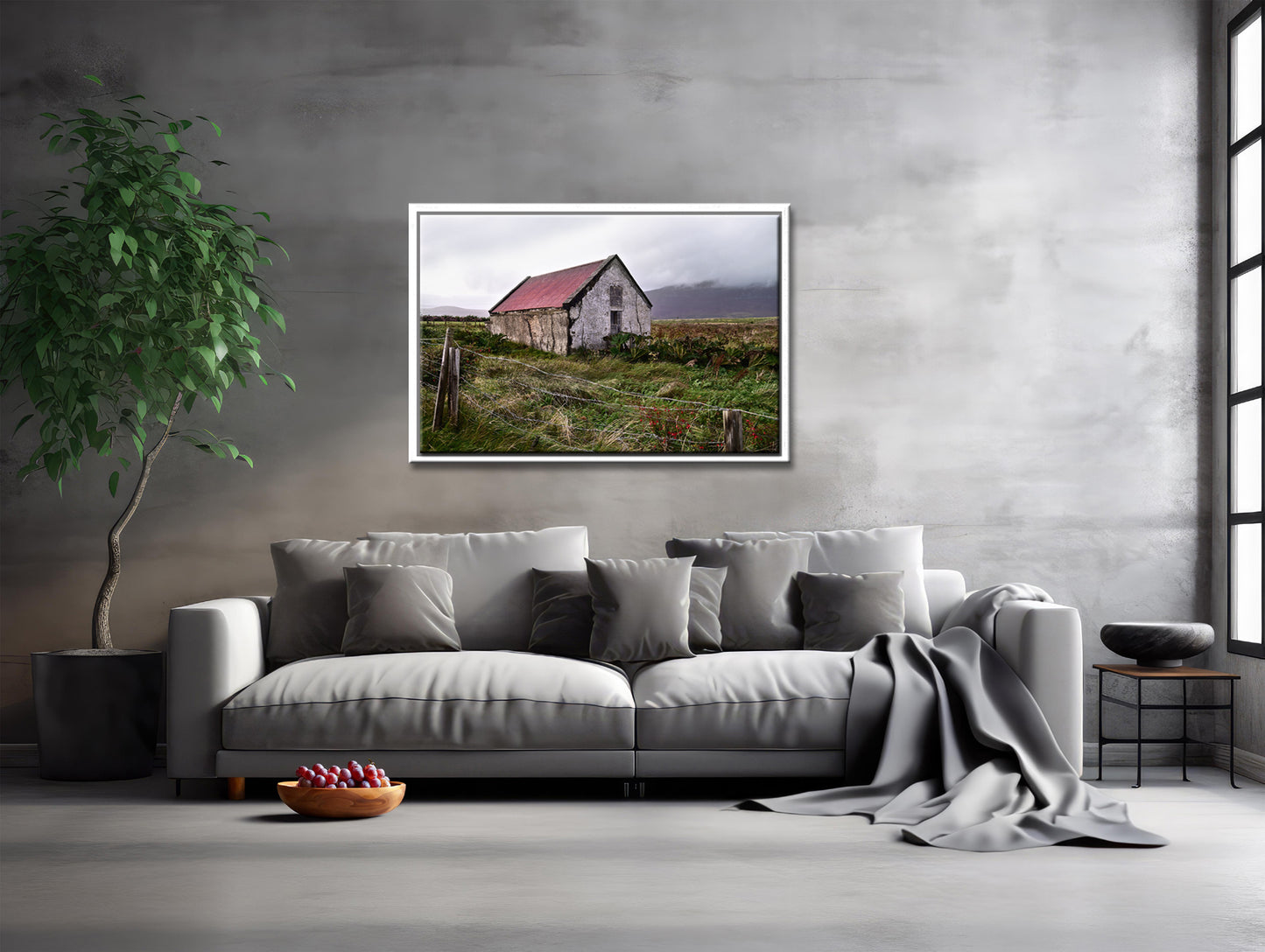 Old stone. abandoned house on Achill Island in Ireland. Framed wall art by Kristen Olivares.