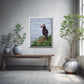Beautiful Puffin with a fish in its beak. Framed fine art photography by Kristen Olivares. 