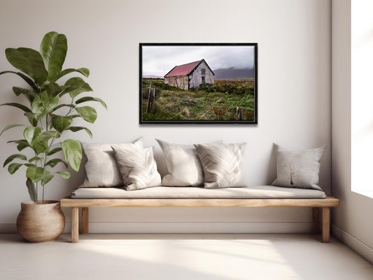 Red Roof On Achill Island-Fine Art Photography-Abandoned Barn