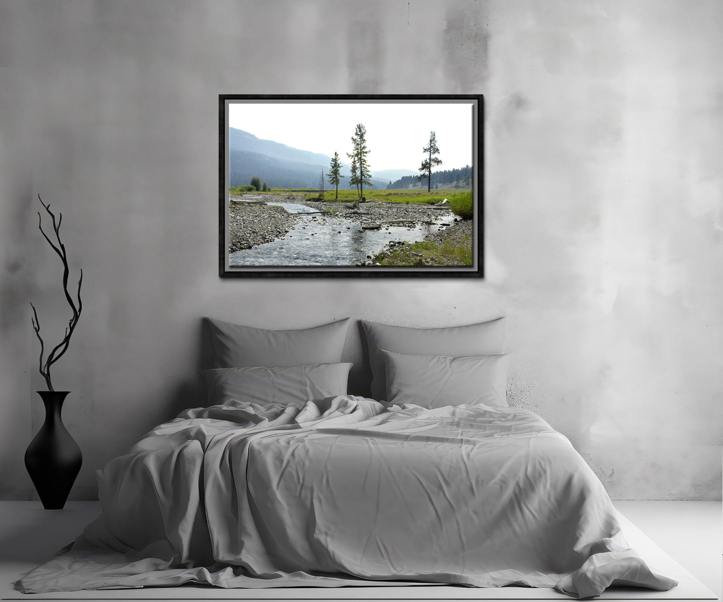Beautiful Yellowstone, this river runs right through it Mountains and trees, stunning fine art photography by Kristen Olivares.