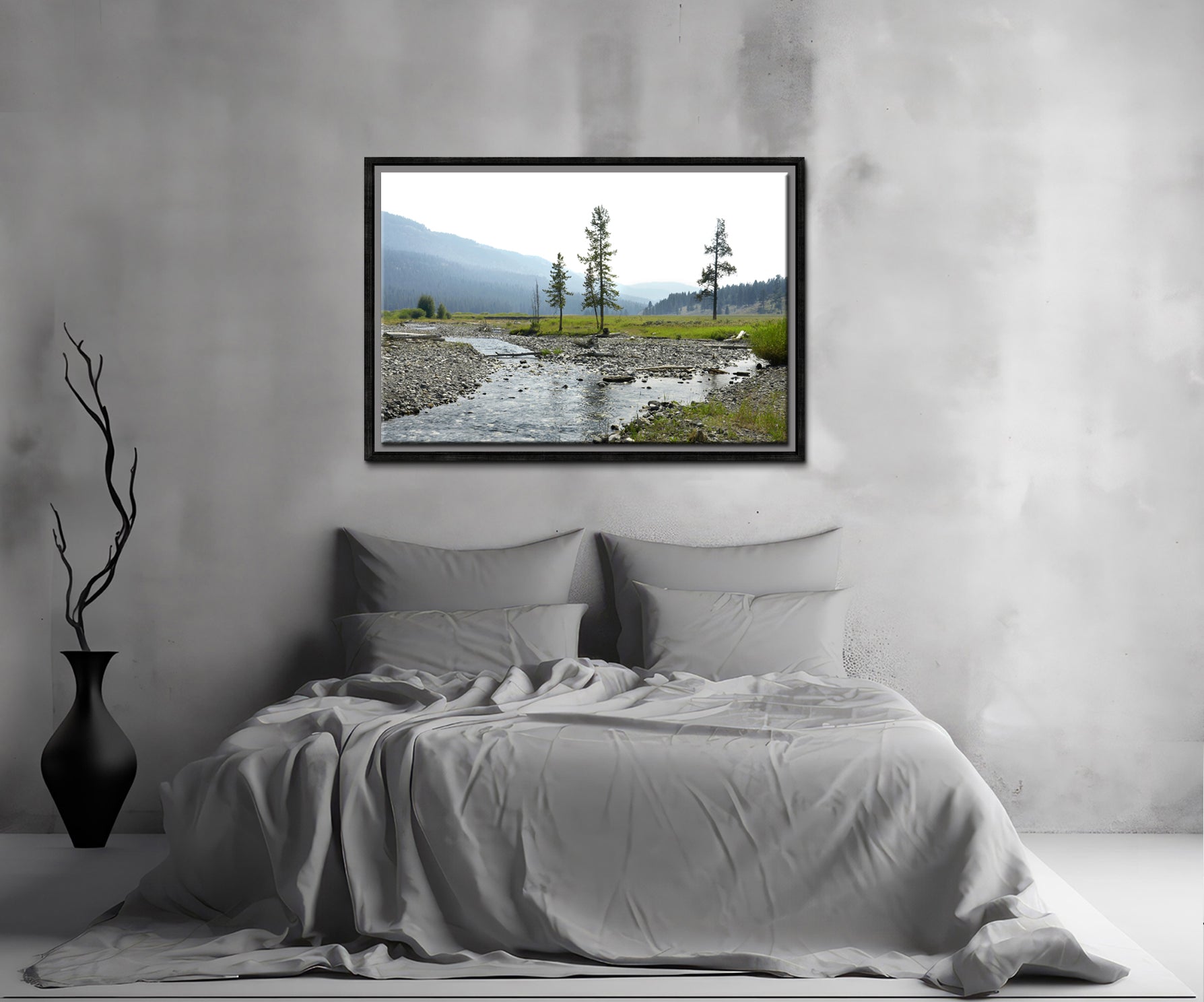 Beautiful Yellowstone, this river runs right through it Mountains and trees, stunning fine art photography by Kristen Olivares.