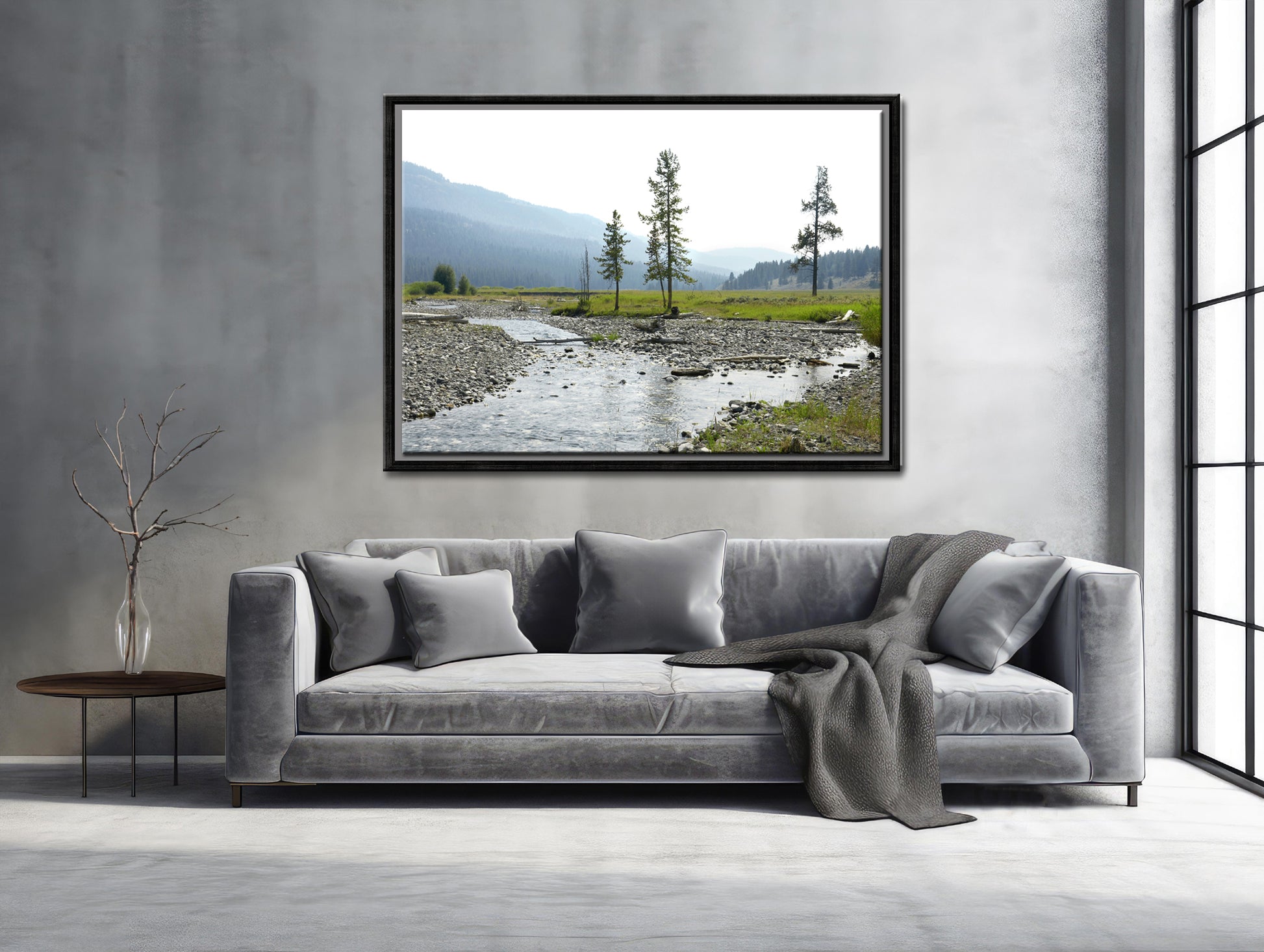 Beautiful Yellowstone, this river runs right through it Mountains and trees, stunning fine art photography by Kristen Olivares.