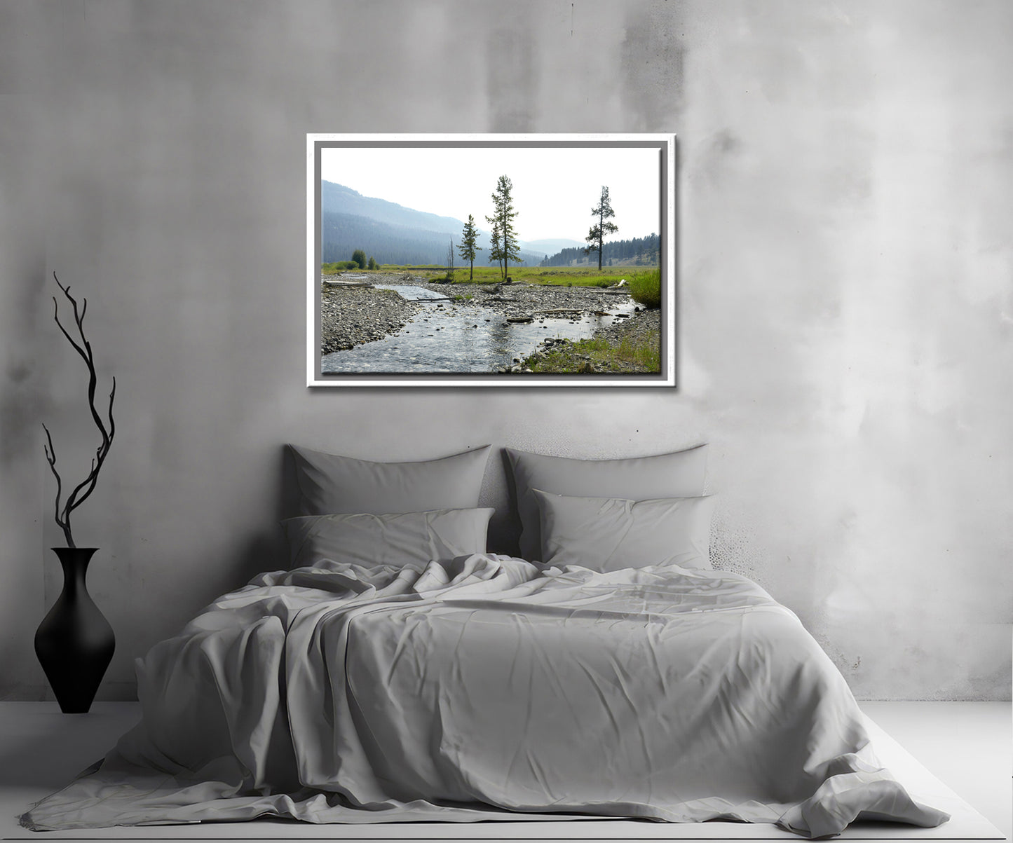 Beautiful Yellowstone, this river runs right through it Mountains and trees, stunning fine art photography by Kristen Olivares.