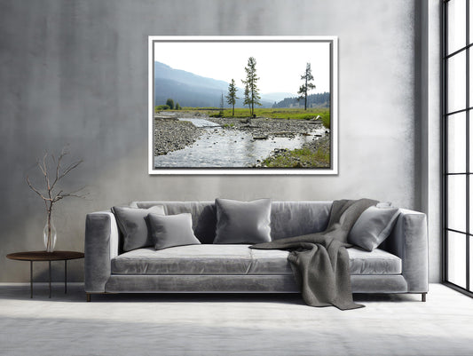 Beautiful Yellowstone, this river runs right through it Mountains and trees, stunning fine art photography by Kristen Olivares.