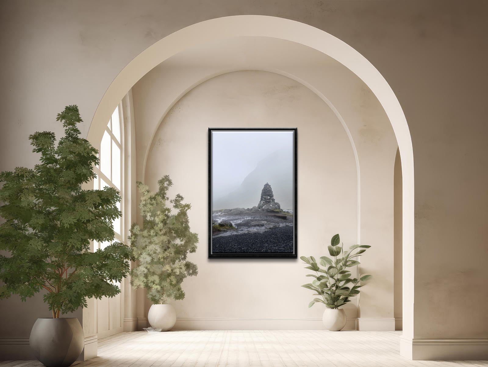 A captivating image of a rock stack on a cliff in the Faroe Islands. Framed fine art photography by Kristen Olivares.