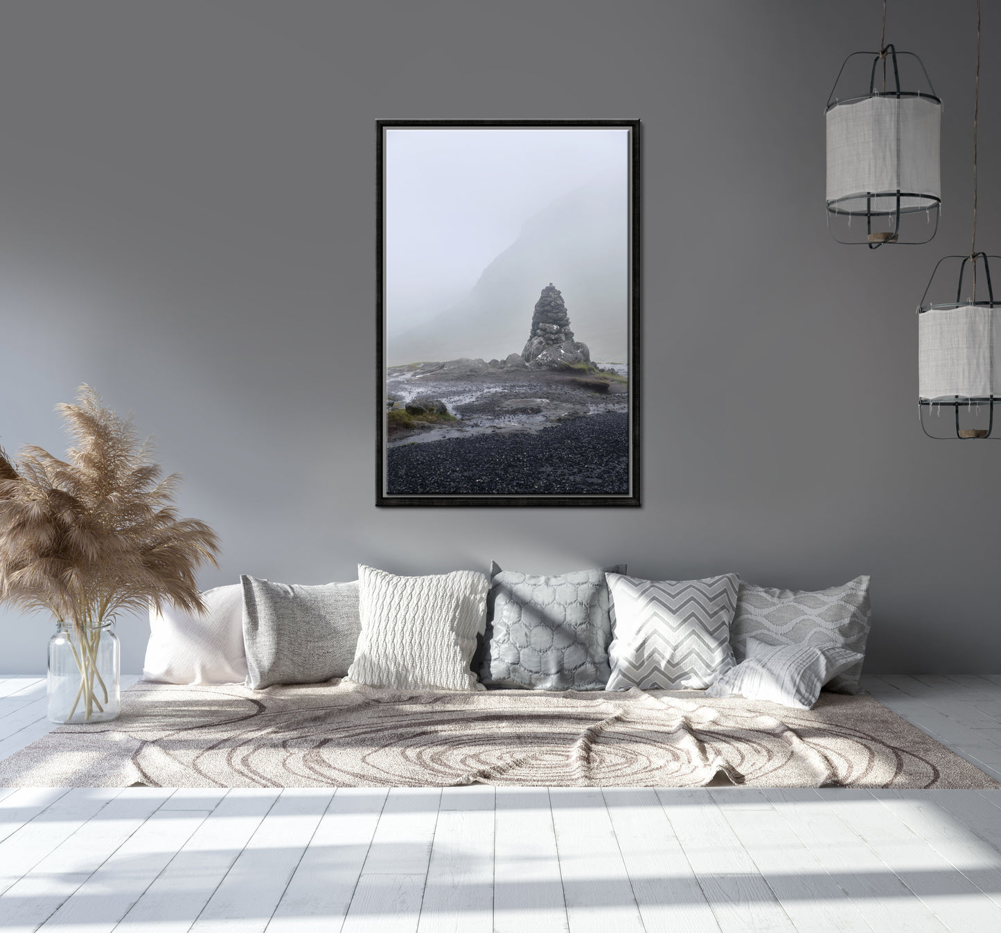 A captivating image of a rock stack on a cliff in the Faroe Islands. Framed fine art photography by Kristen Olivares.