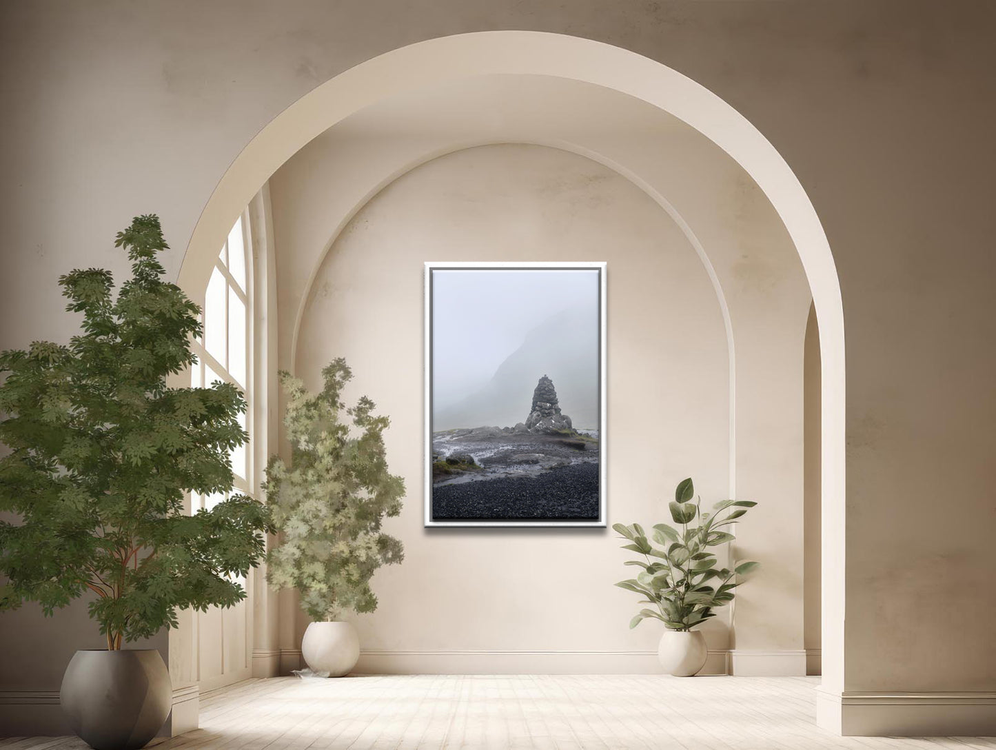 A captivating image of a rock stack on a cliff in the Faroe Islands. Framed fine art photography by Kristen Olivares.